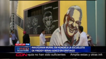 Alcaldía De Santiago Inauguran Mural En Honor A La Escuelota De Freddy Beras Goico