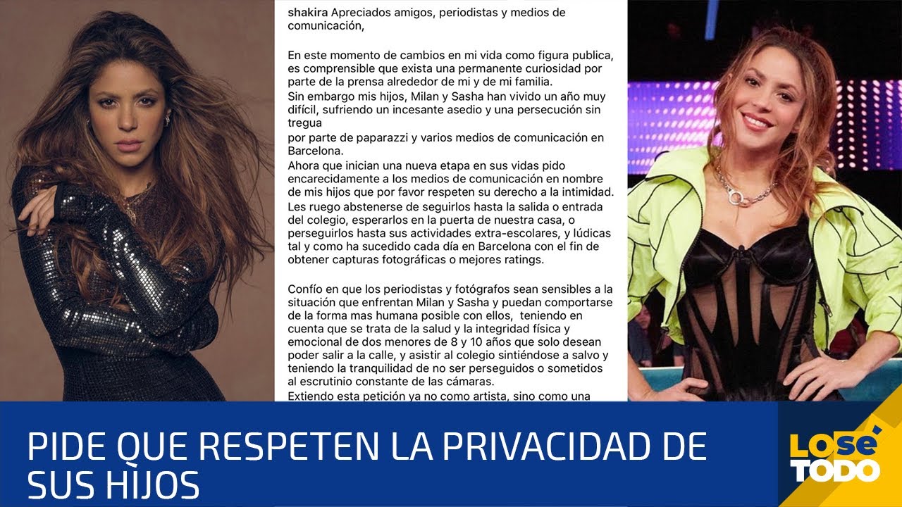Shakira Pide Que Respeten La Privacidad De Sus Hijos 