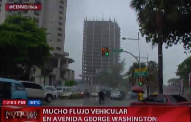 Mucho Flujo Vehicular En La Avenida George Washington Tras El Paso De La Tormenta ‘Erika’ #Video