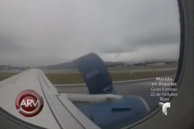 Captado En Video Como Se Desprende Una Pieza Del Motor De Un Avión En Chile #Video