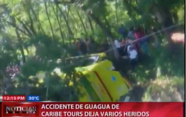 Accidente De Guagua De Caribe Tours Deja Varios Heridos #Video