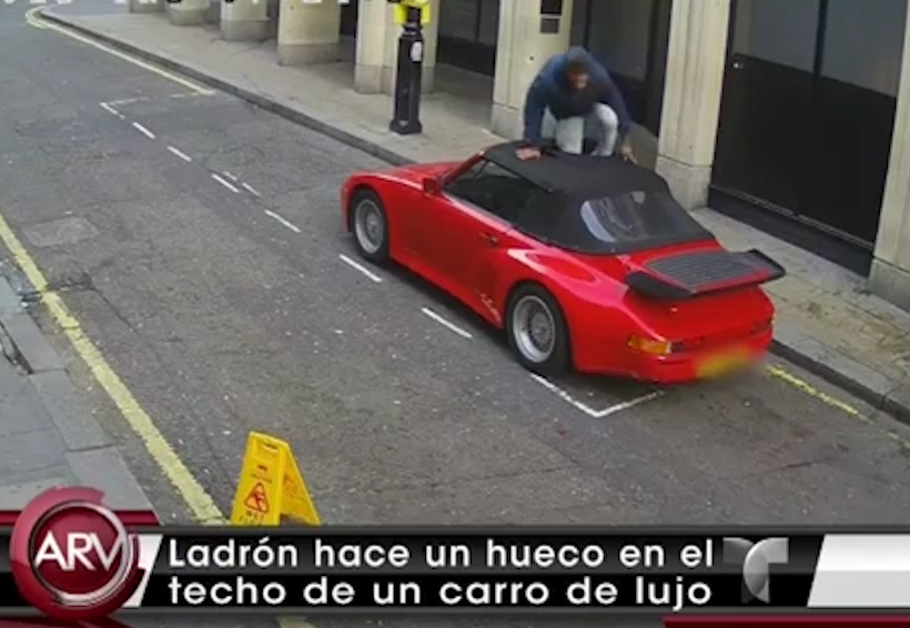 Captado En Video Ladrón Perfora El Techo De Un Porche Para Intentar Robárselo #Video