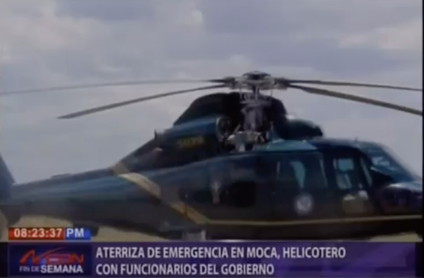 Aterriza De Emergencia En Moca Helicóptero Con Funcionarios Del Gobierno #Video
