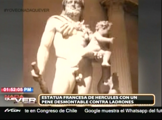 Estatua Francesa De Hércules Con Pene Desmontable Contra Ladrones