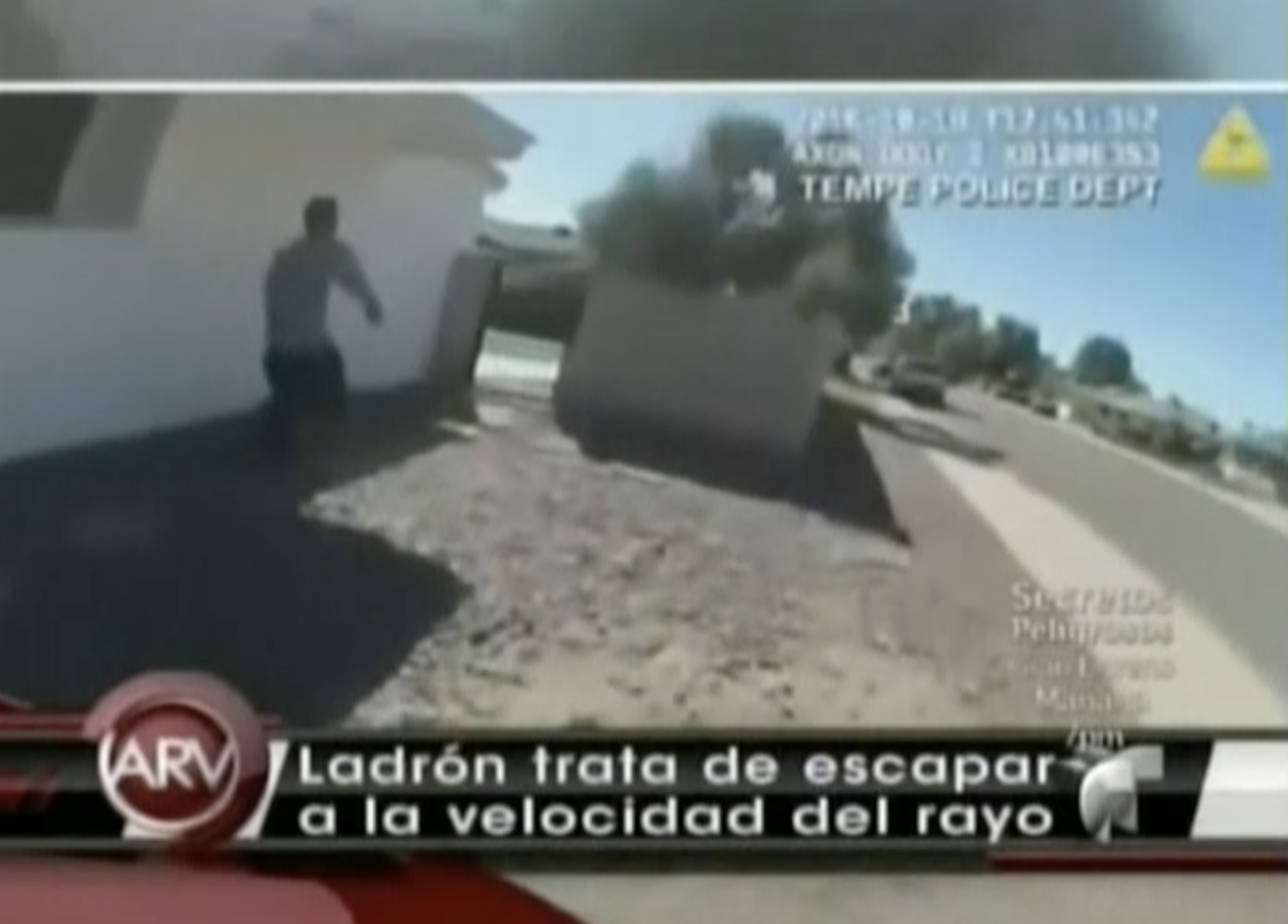 Ladrón Trata De Escapar A La Velocidad Del Rayo De Un Policía