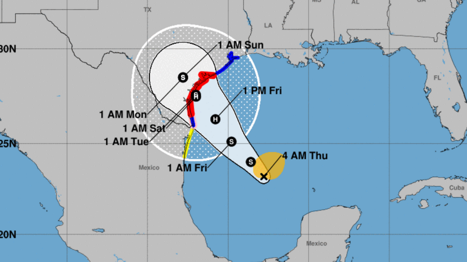 Emiten Aviso De Huracán Para La Costa De Texas Tras El Fortalecimiento De La Tormenta Tropical Harvey