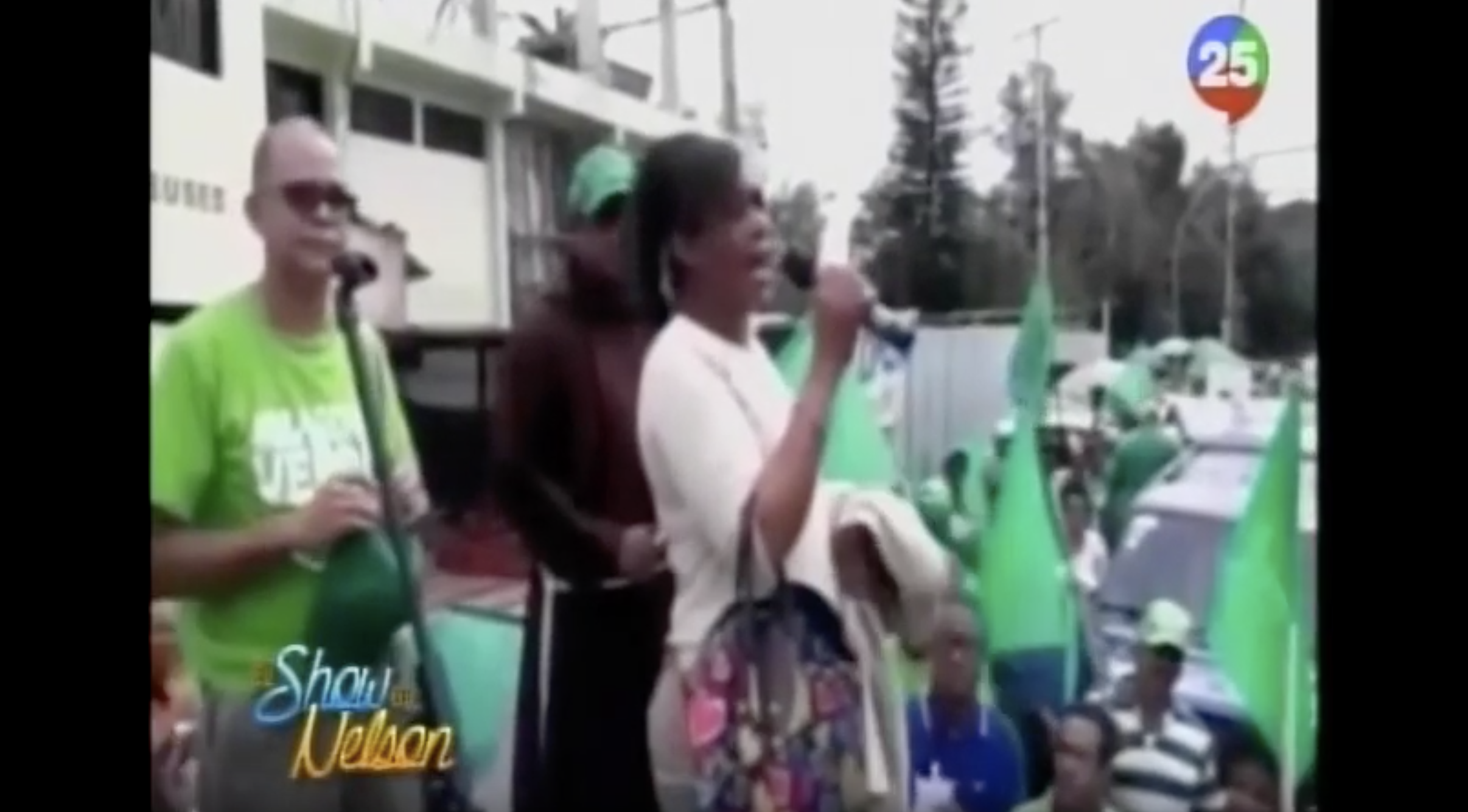Una Señora Subió Tarima A Apoyar Al Presidente Medina En Medio De La Marcha Verde