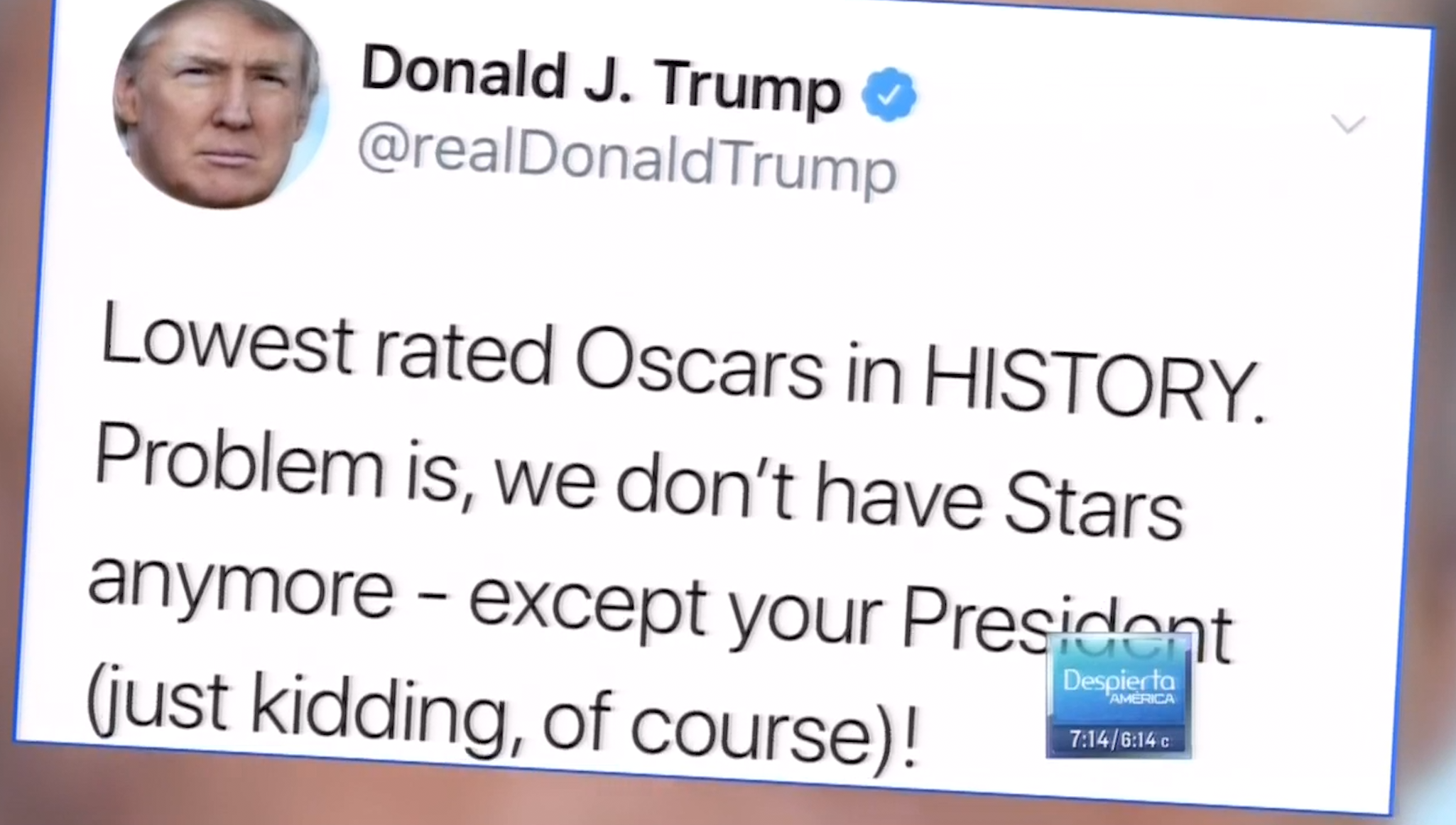 Mira Como Donald Trump Se Burla De La Baja Audiencia De Los Oscars