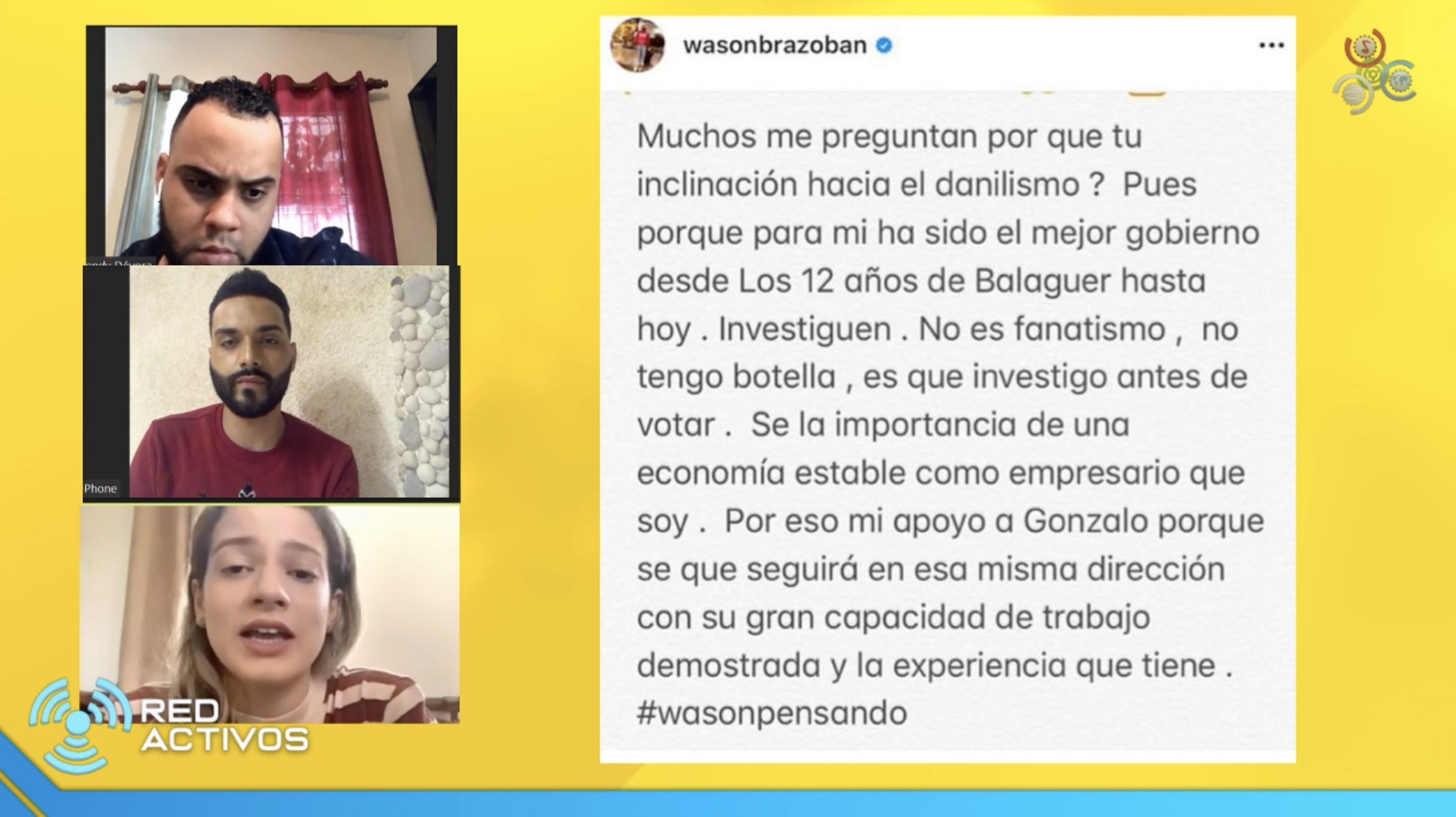 Duras Criticas Recibe Wason Por Su Apoyo A Gonzalo | Red Activos