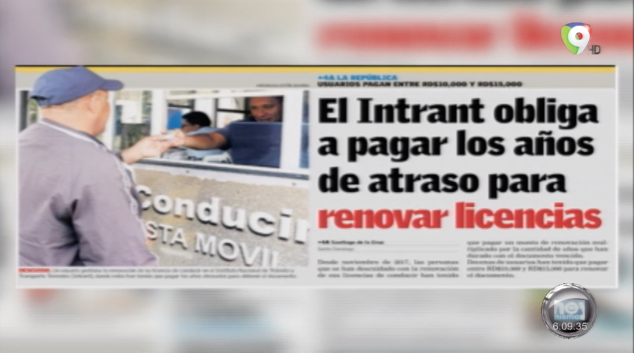 Intrant Obliga A Pagar Años De Atraso Para Renovar Licencias