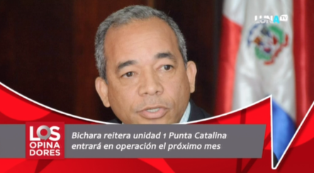 Bichara Reitera Que La Unidad 1 De Punta Catalina Entrará En Operación El Próximo