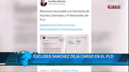 Senador Por La Vega Euclides Sánchez Renunció A Su Cargo Y Se Retira Del PLD
