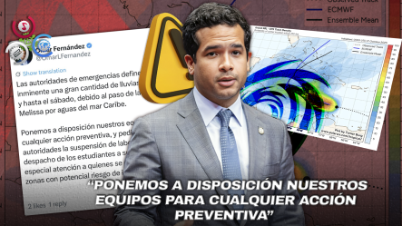 Senador Omar Fernández Pide Medidas Preventivas Y Suspensión De Labores Ante Paso De Tormenta Melissa