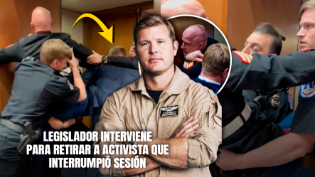 Senador Ayuda A Expulsar A Manifestante Durante Protesta En Audiencia Del Senado