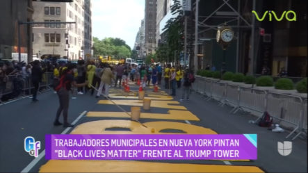 Trabajadores Municipales De NY Pintan “Black Live Matter” Frente Al Trump Tower