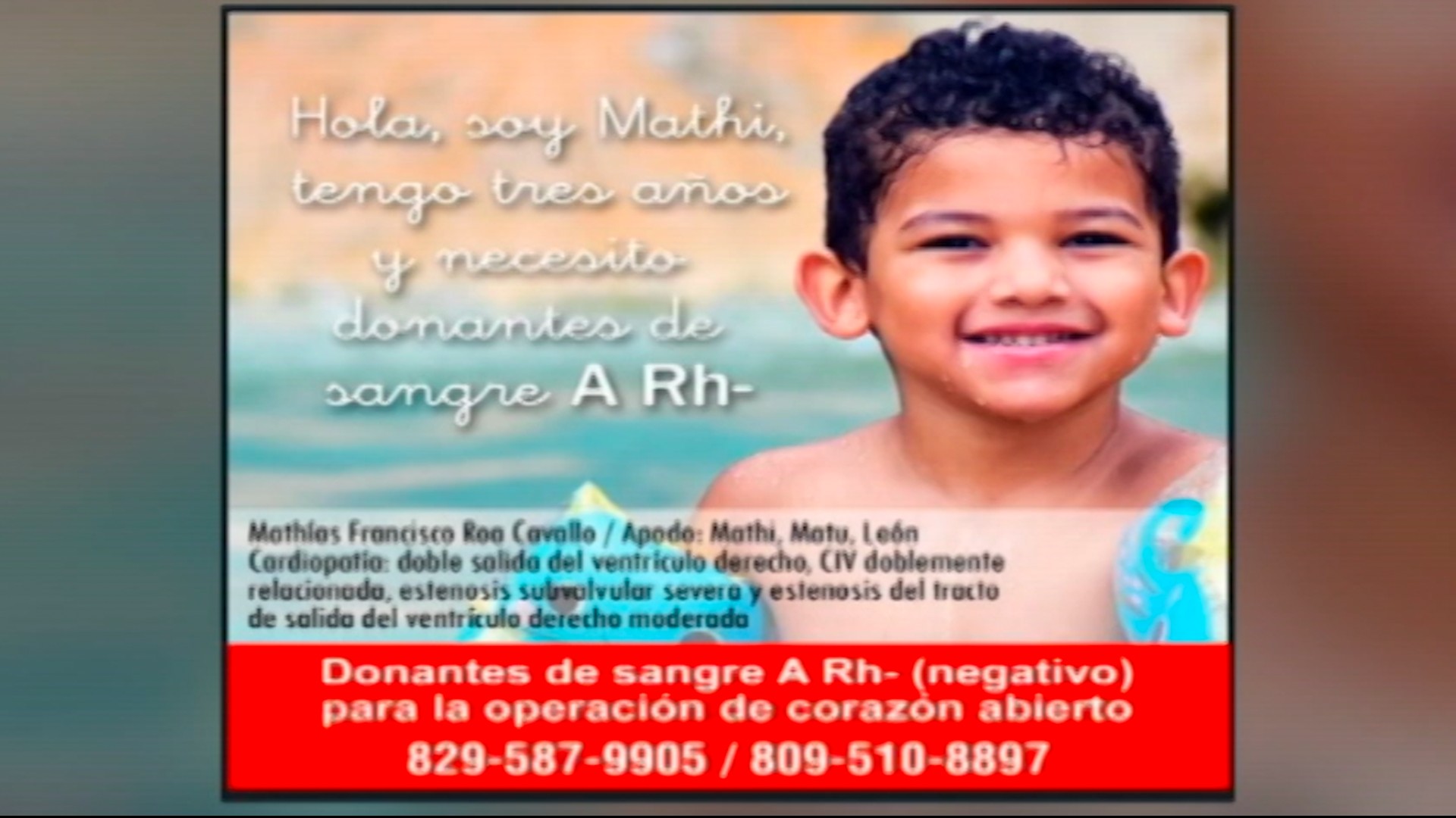 El Niño “Mathi” De 3 Años Necesita Donante De Sangre ARh-