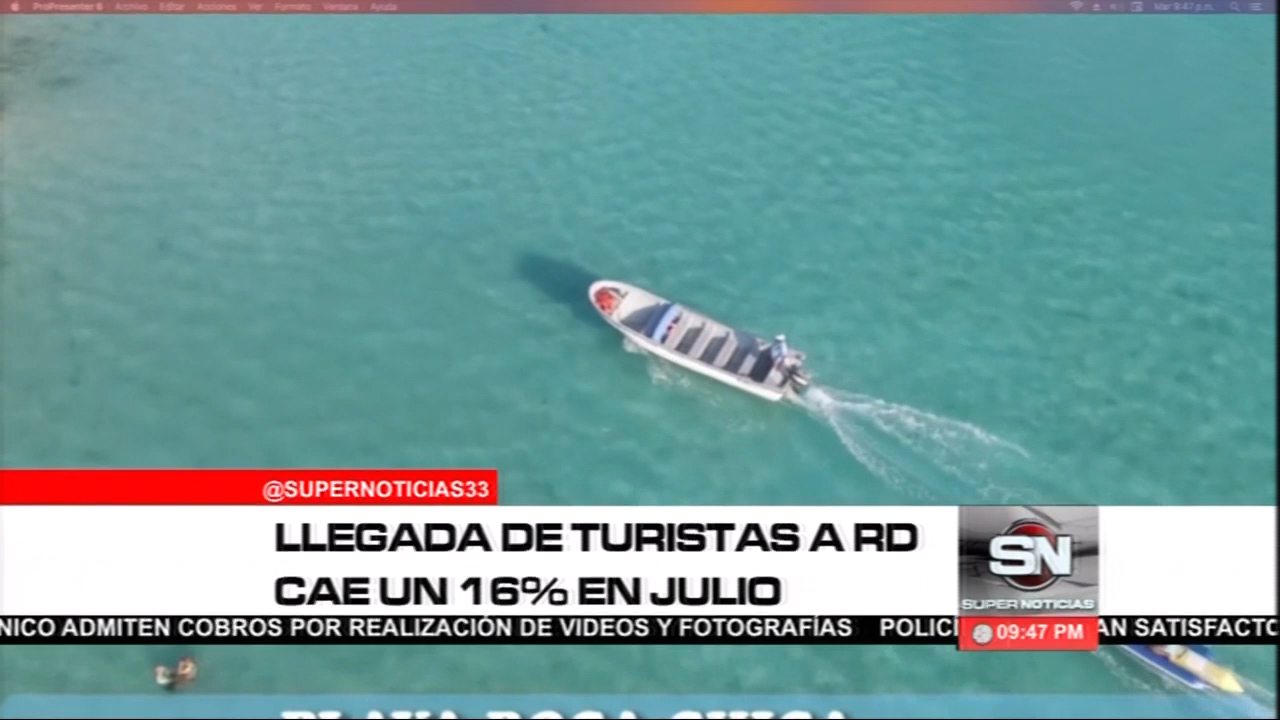 Llegada De Turistas A RD Cae Un 16% En Julio