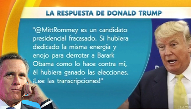Trump “Le Entra” A Mitt Rommey Unico Republicano Que Voto En Su Contra