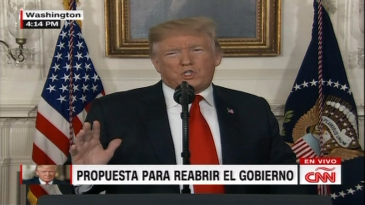 Presidente Donald Trump Presenta Su Propuesta Para Reabrir Gobierno
