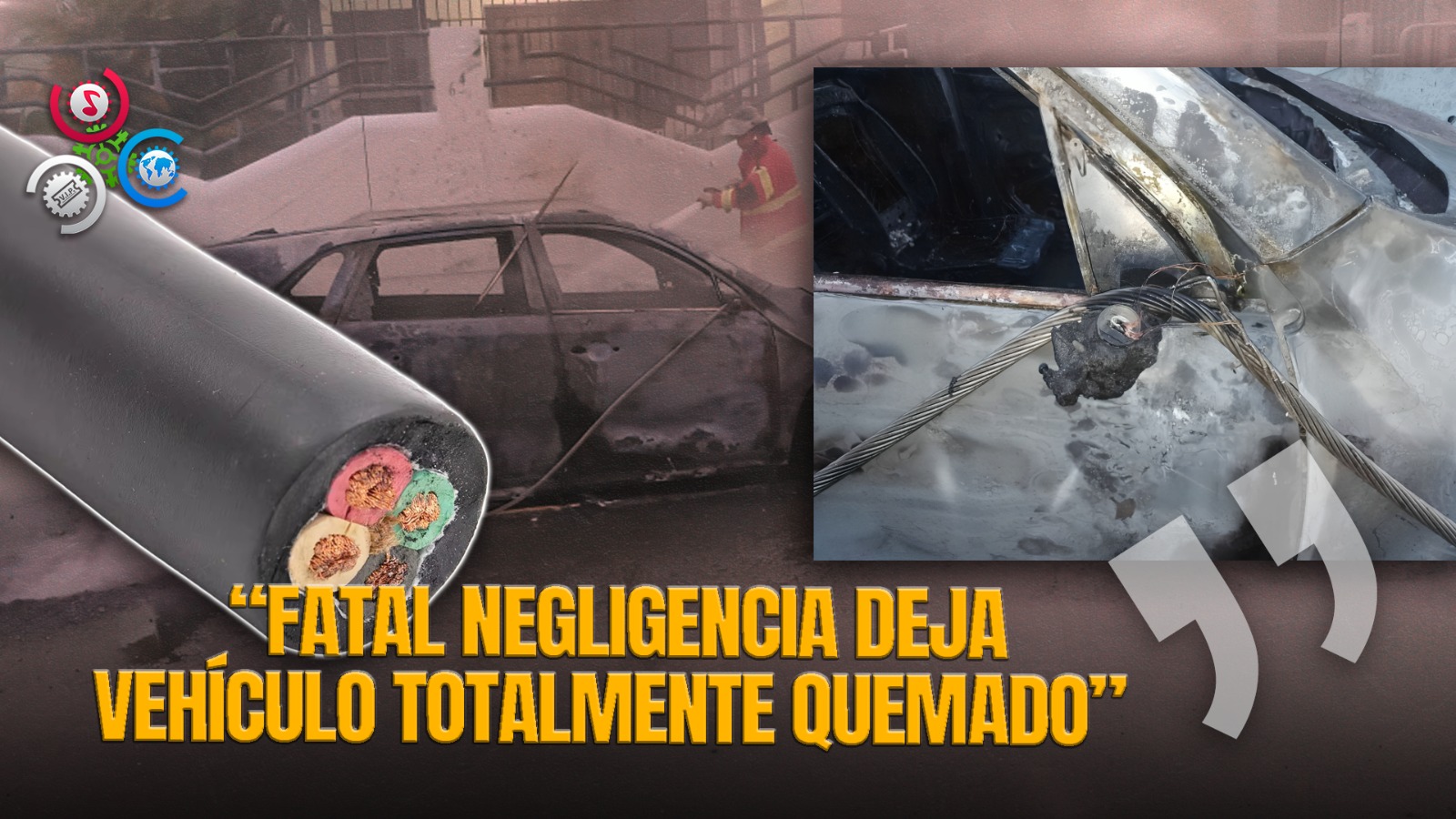 Cable De Alta Tensión Provoca Incendio En Vehículo En Santo Domingo Este