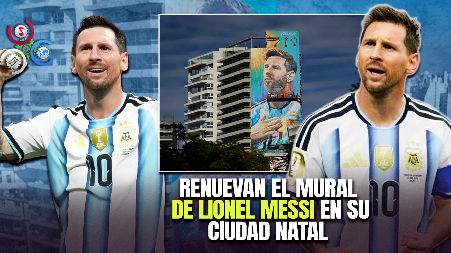 Actualizan El Mural De Lionel Messi Con La Camiseta De Las Tres Estrellas