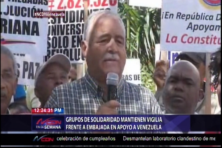 Grupos De Solidaridad Mantienen Vigilia Frente A Embajada En Apoyo A Venezuela