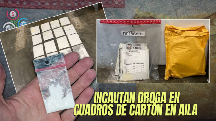 Autoridades Incautan 18 Láminas De Cocaína Camufladas En Cuadros De Cartón En AILA Con Destino A Países Bajos