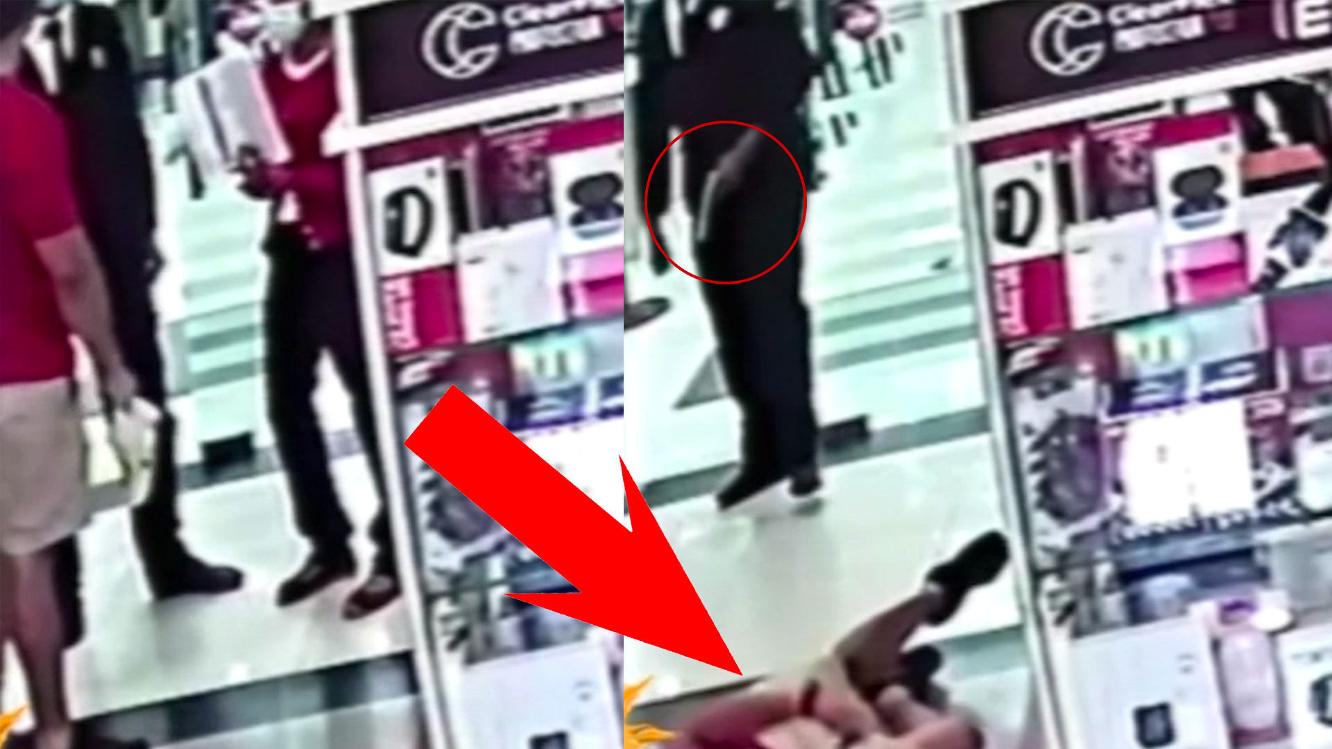 Cámaras De Seguridad Graban Momento Exacto En Que Seguridad Del BHD Dispara. ¡Fue Por Una Trompada!