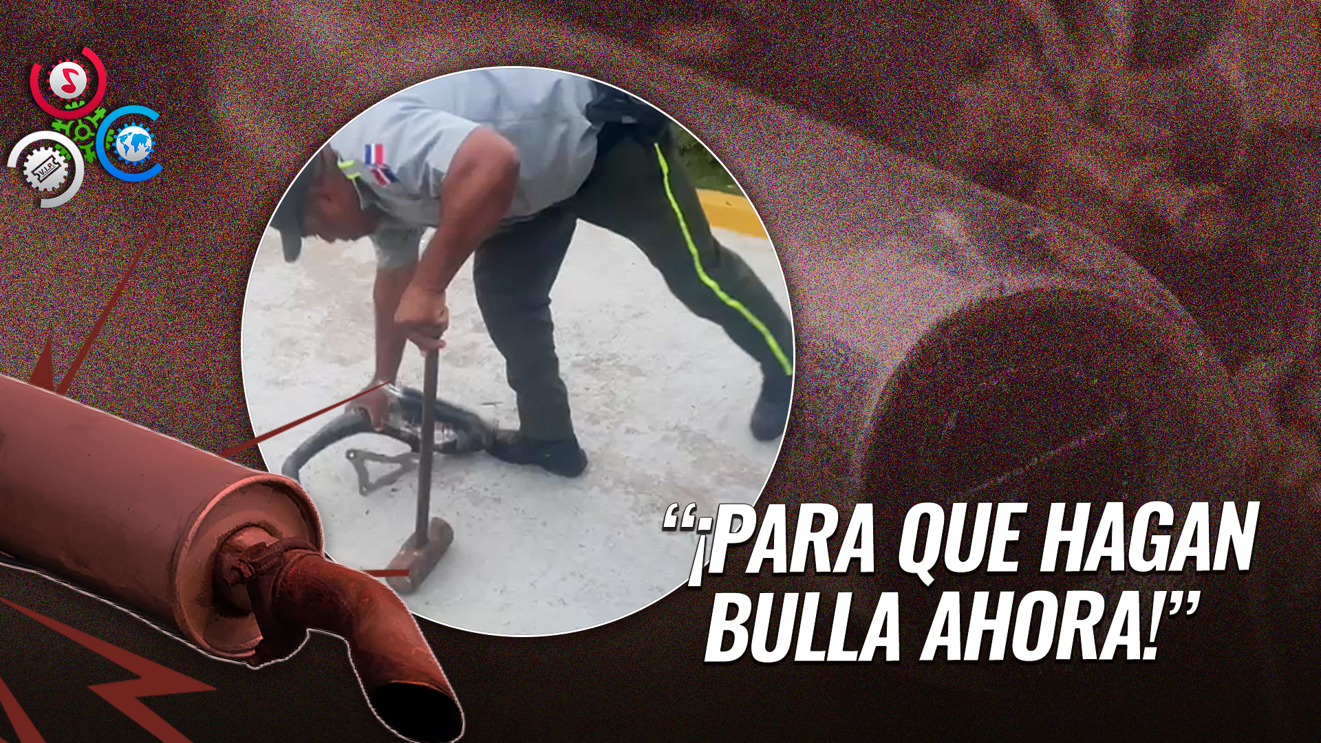 Teniente De La Digesett Rompe Muffler De Motocicleta Como Advertencia A Ruidosos En Cabrera