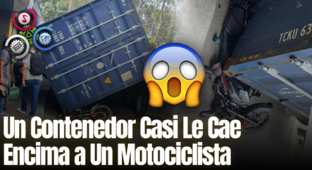 Un Contenedor Casi Le Cae Encima A Un Motociclista En Sabaneta