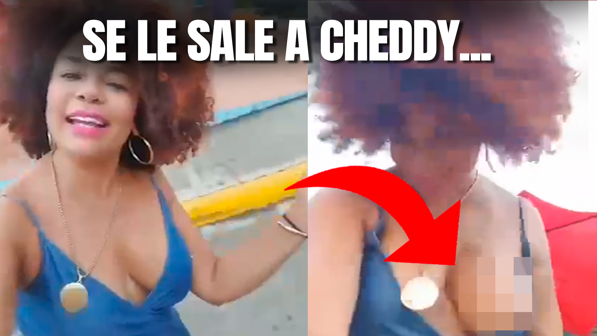 Momento En Que A Cheddy García Se Le Sale Un Seno En Video (Contenido Sensible)