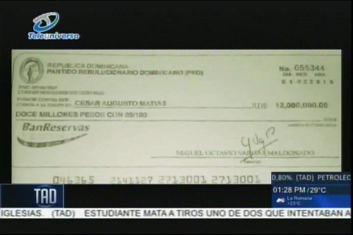 Cheque De 12 Millones De Pesos Del PRD Provoca Lío En Santiago #Video