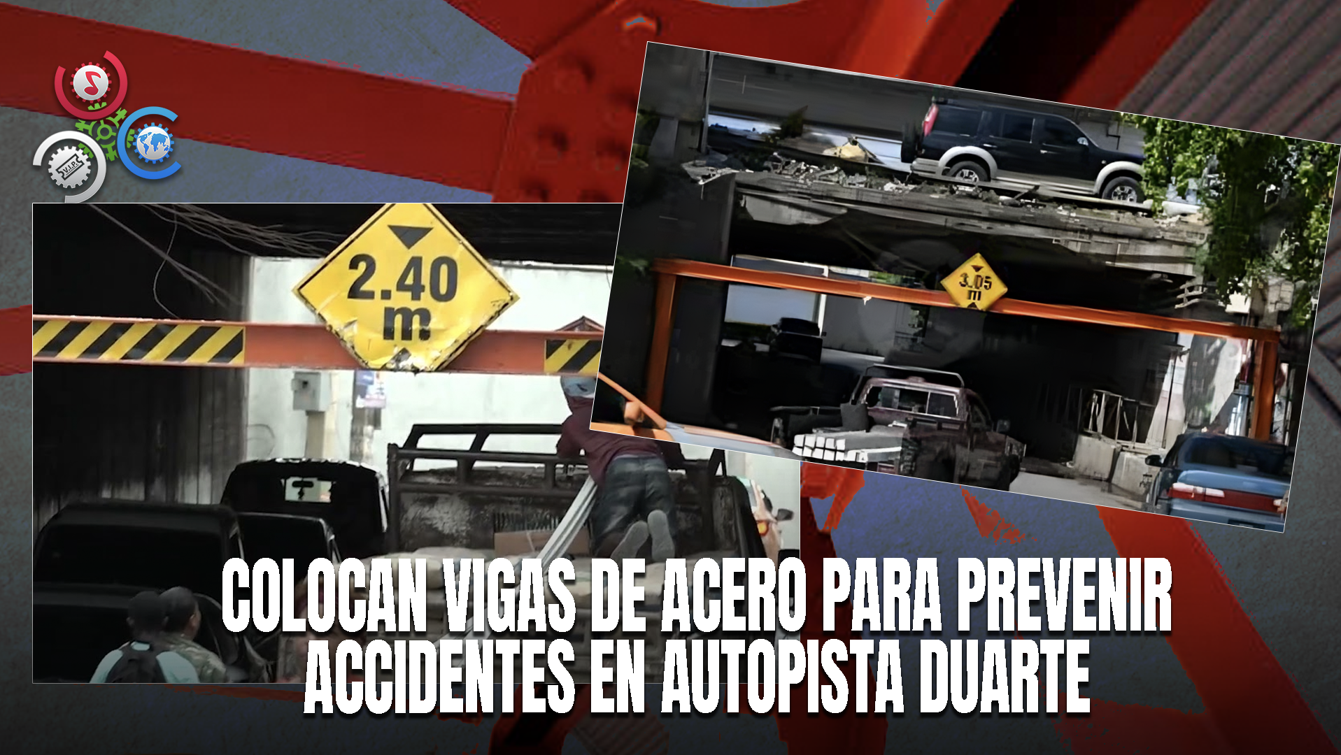 Colocan Vigas Metálicas En Paso A Desnivel Del Kilómetro 13 De La Autopista Duarte Para Reforzar Seguridad Vial