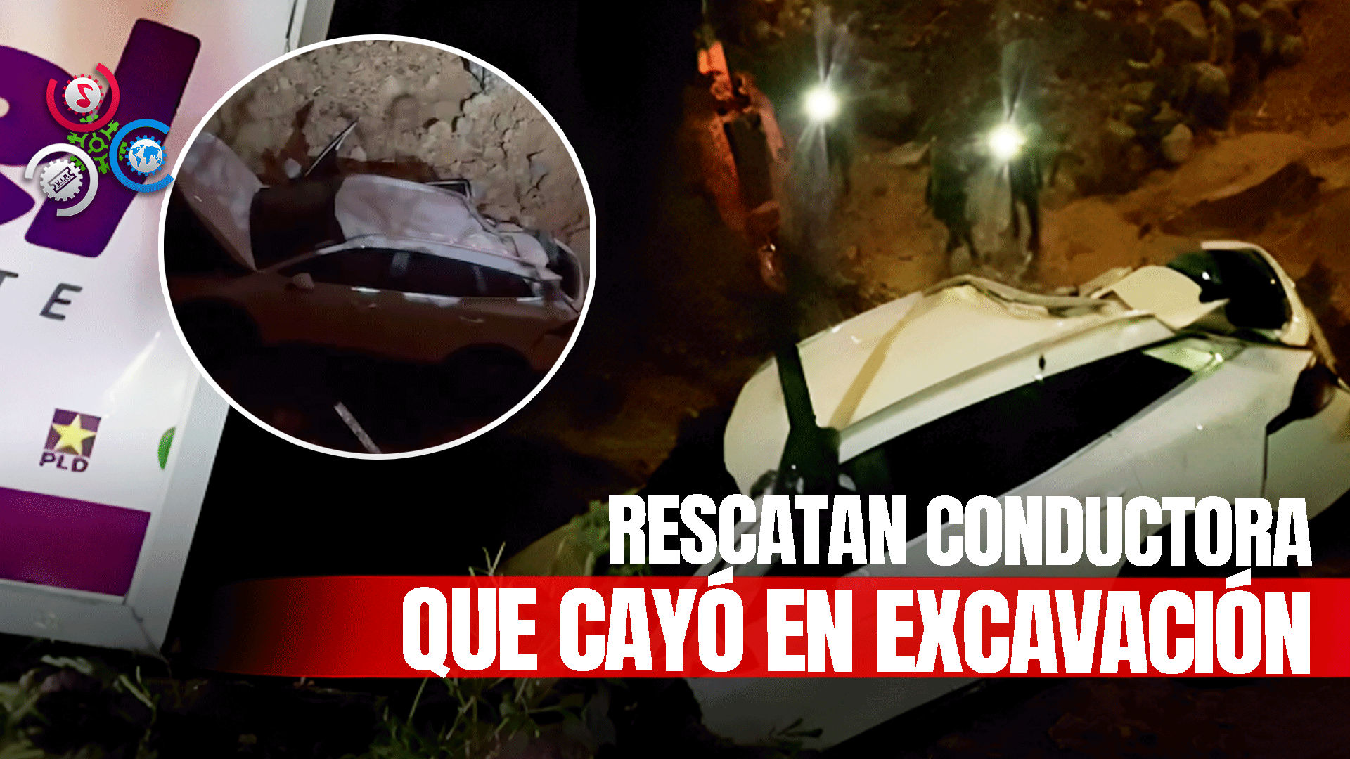 Recuperan Mujer Que Cayó Con Su Vehículo Dentro De Excavación En Avenida Anacaona, SD