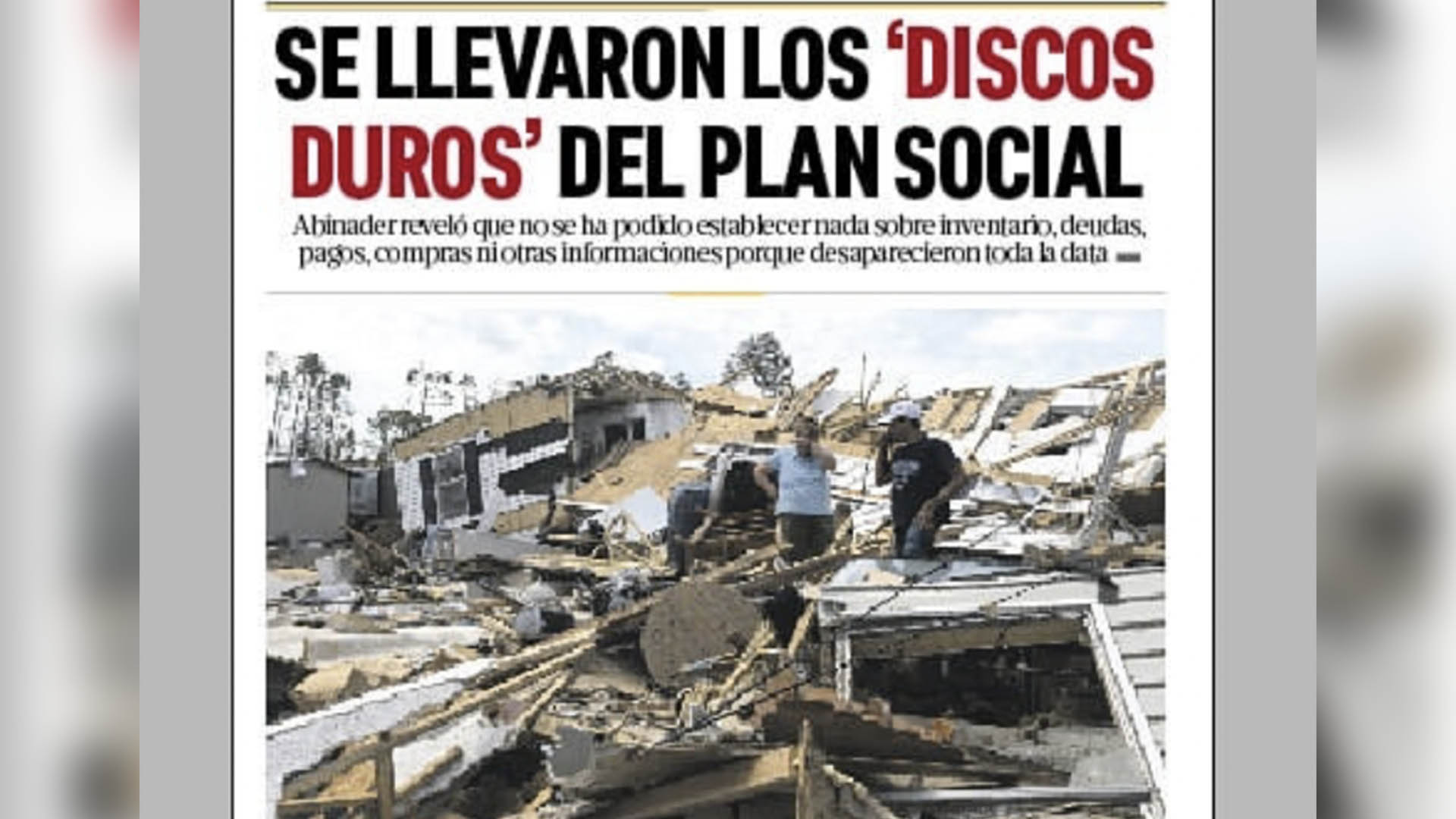 Disyuntivas Por Falta De Discos Duros En Plan Social