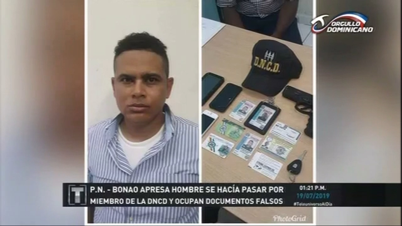 La PN En Bonao Apresan A Un Hombre Que Se Hacía Pasar Por Miembro De La DNCD Con Documentos Falsos