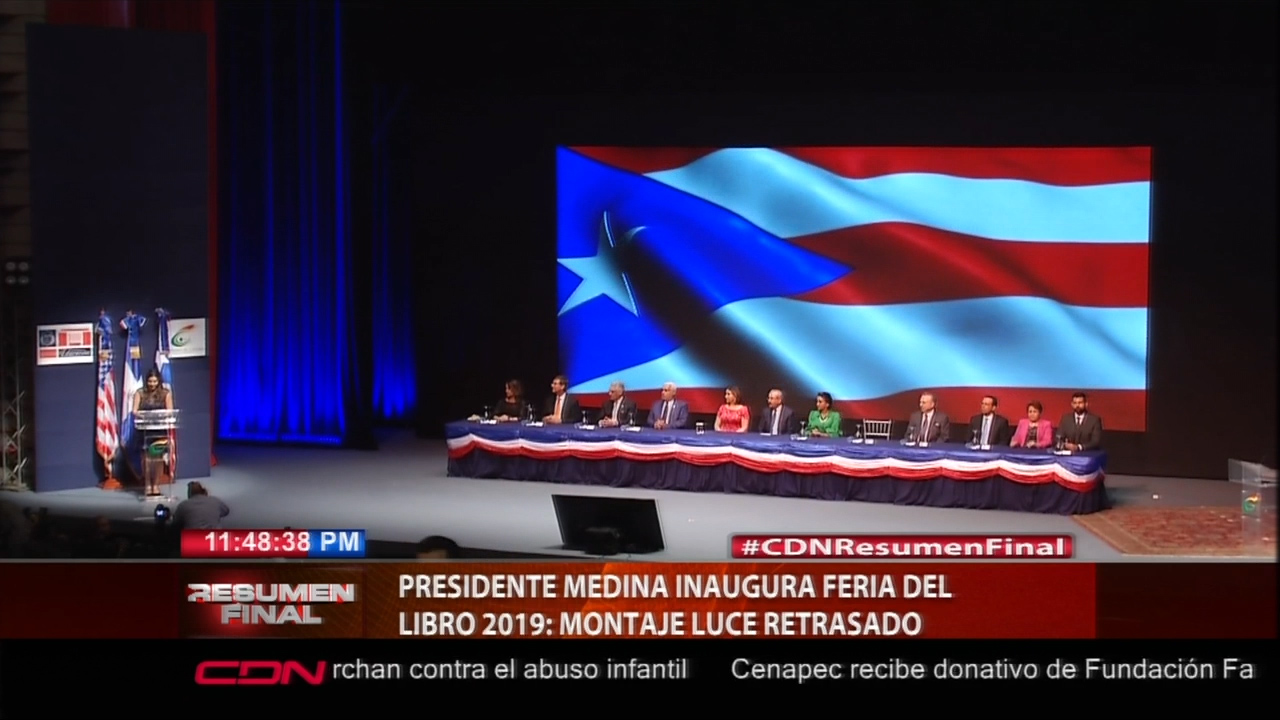 Presidente Medina Inauguro Feria Del Libro 2019: Montaje Luce Retrasado