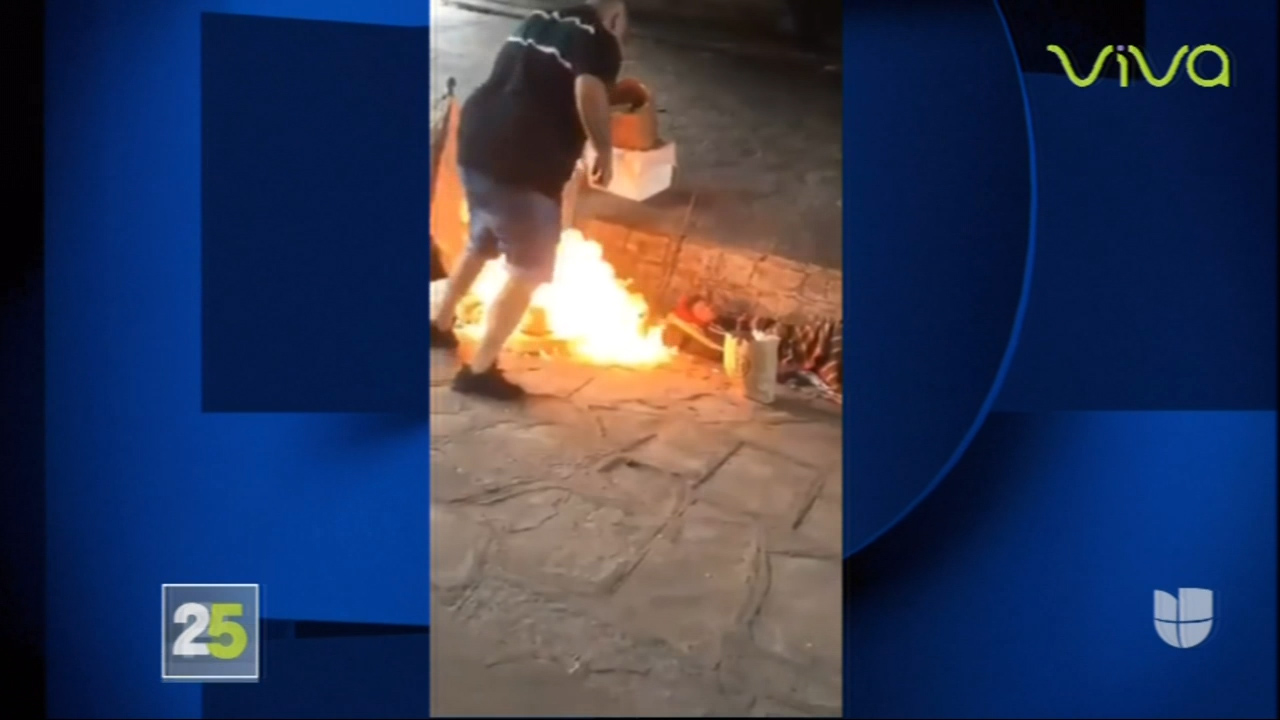 Captado En Vídeo El Instante En Que Un Hombre Convirtió En Antorchas Humanas A Dos Desamparados En Argentina