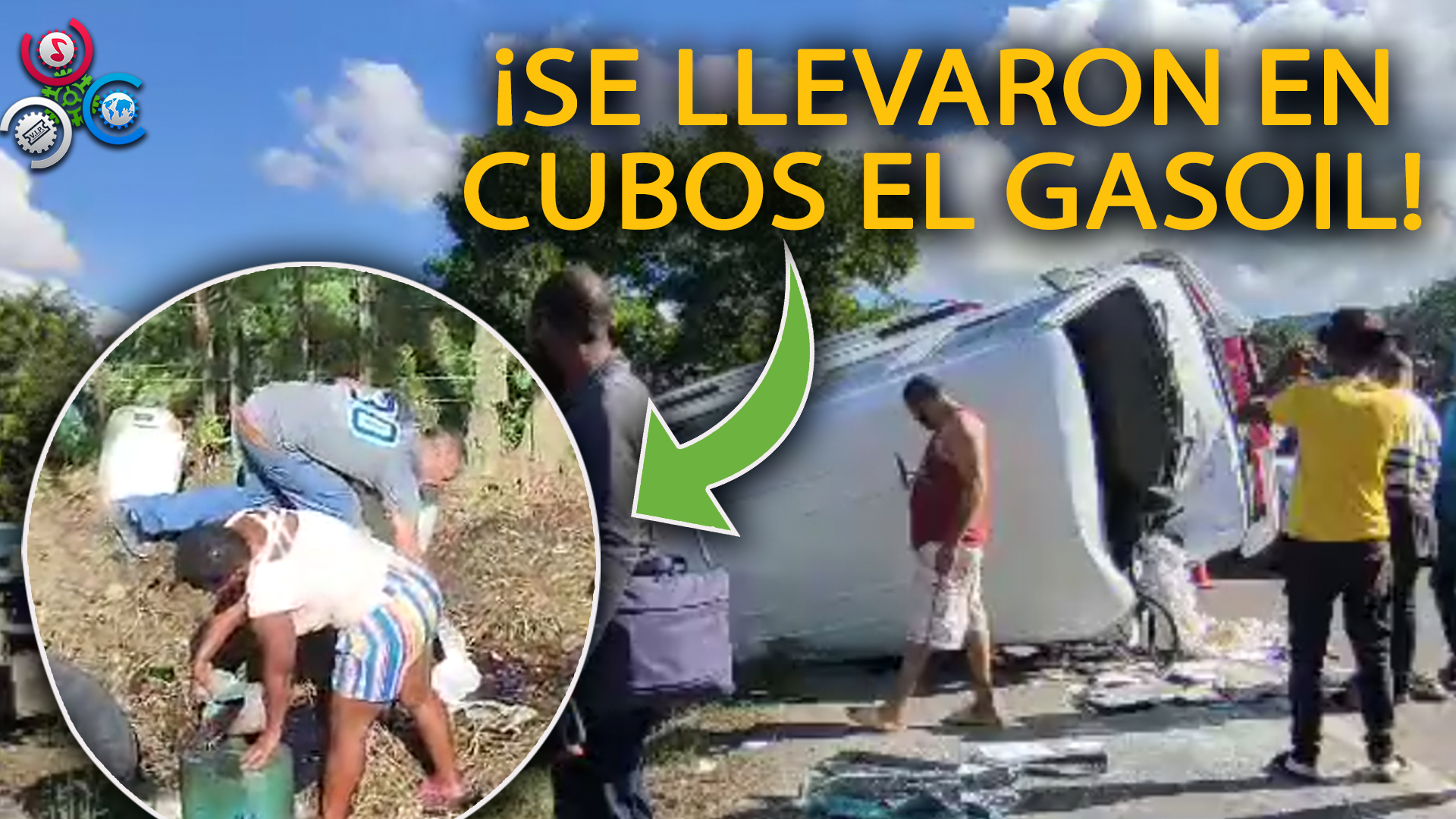 SE VOLTEA CAMIÓN DE GASOIL EN MEDIO DE LA AUTOPISTA DUARTE