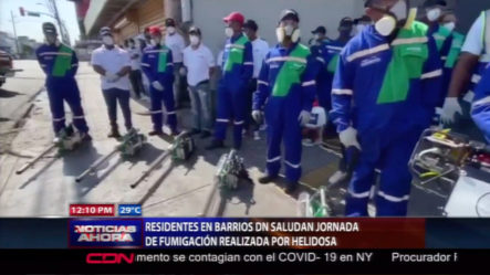 Residentes En Barrios DN Saludan Jornada De Fumigación Realizada Por HELIDOSA