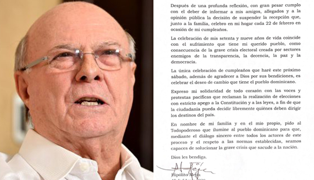 Hipólito Mejía Suspende Su Fiesta De Cumpleaños Por Crisis Electoral En El País