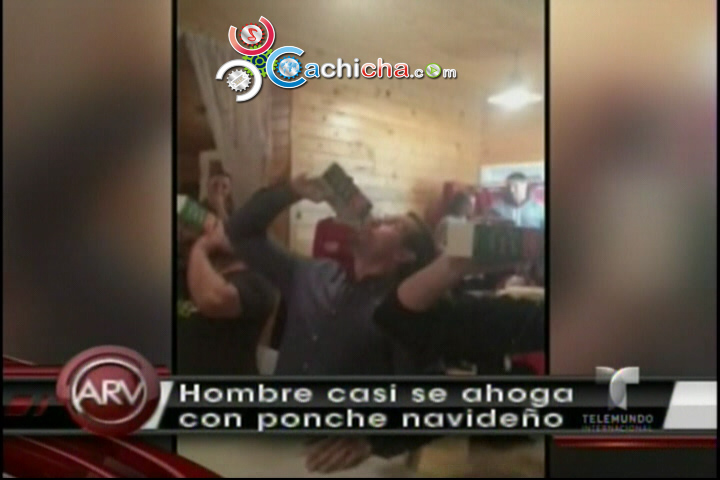 Hombre Casi Se Ahoga En Competencia Bebiendo Ponche #Video @AlRojoVivo