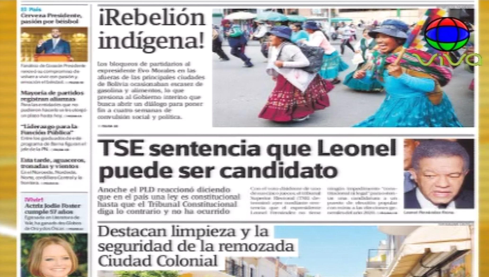 Informaciones En Las Portadas De Los Periódicos Del Día De Hoy 19 De Noviembre Del Año 2019