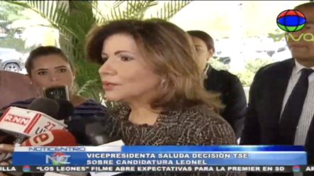 Margarita Cedeño Saluda Decisión De La TSE Sobre Candidatura De Leonel