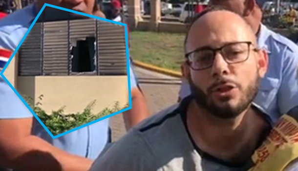 ¡De Película! Mientras Se Le Conocía Medida De Coerción Joven Rompe Ventana Y Escapa