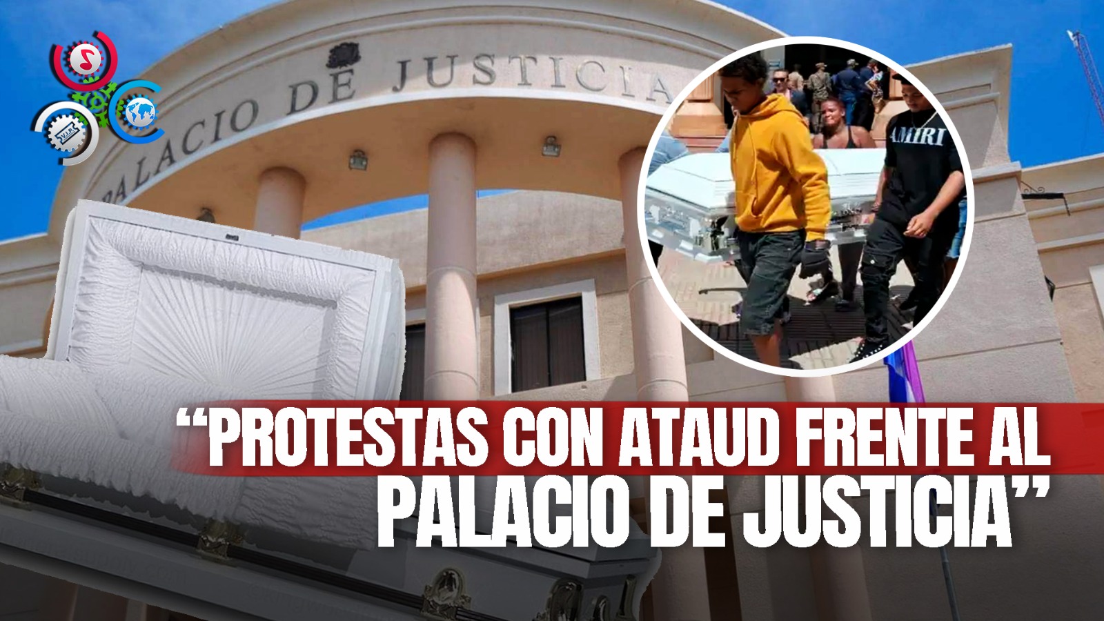 Ciudadanos Protestan Frente Al Palacio De Justicia De Santiago Con Cadáver En Ataúd