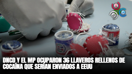 Agentes De La DNCD Y El MP Ocuparon 36 Llaveros Rellenos De Cocaína Que Serían Enviados A EEUU