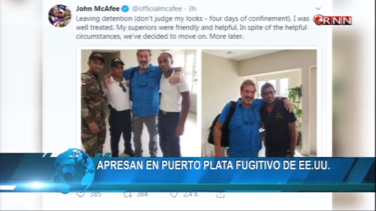 John McAfee Publica En Twitter Fotos Indicando Que Ya Se Encuentra En Libertad