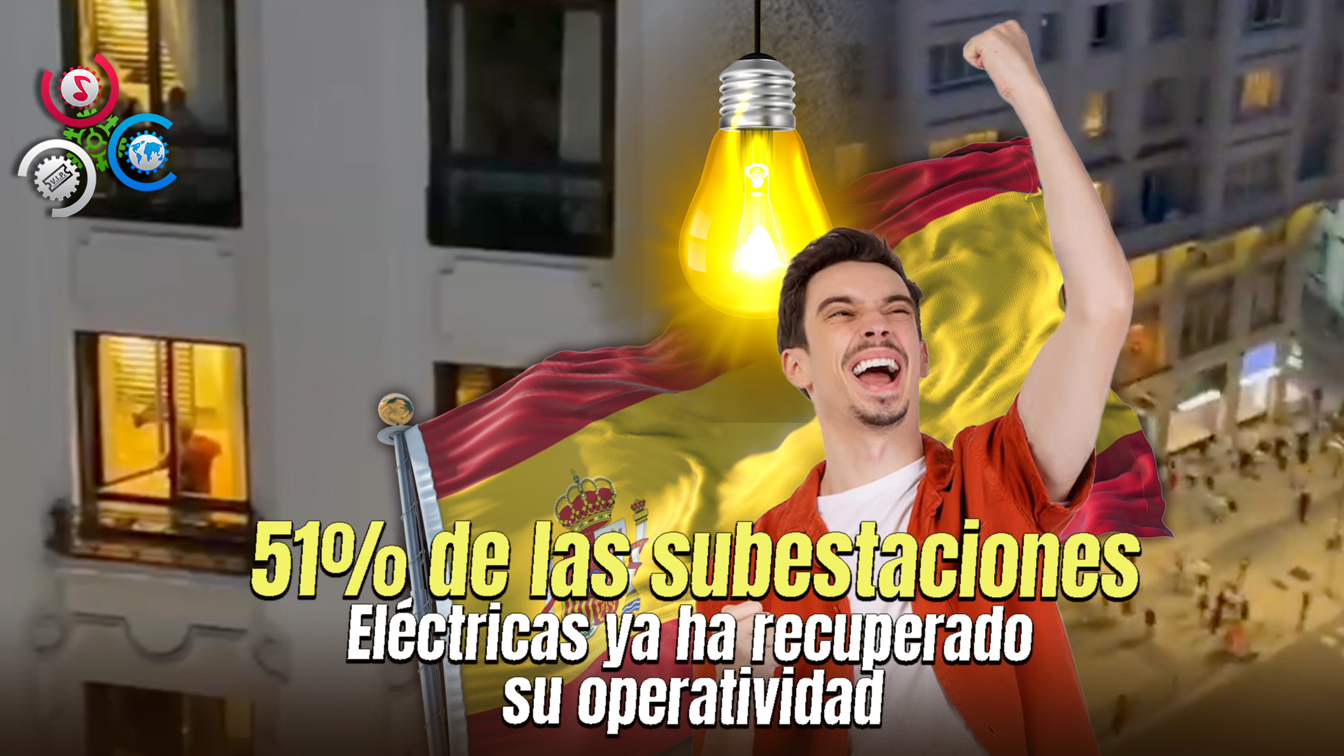 ¡¡Gritos De Alegría!! Estallan En La Gran Vía De Madrid Al Regresar La Electricidad Tras Horas De Apagón
