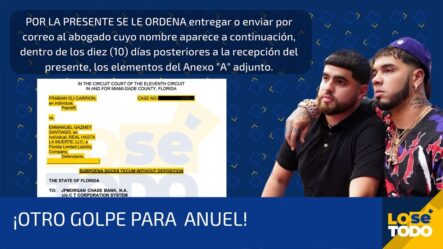 Tribunal Da 10 Días Para Que Entreguen Información De La Cuenta De La Compañía De Anuel